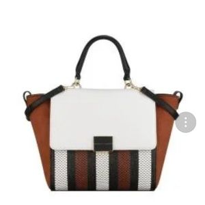 Women's Nine West Dyonne Large Satchel Black/White